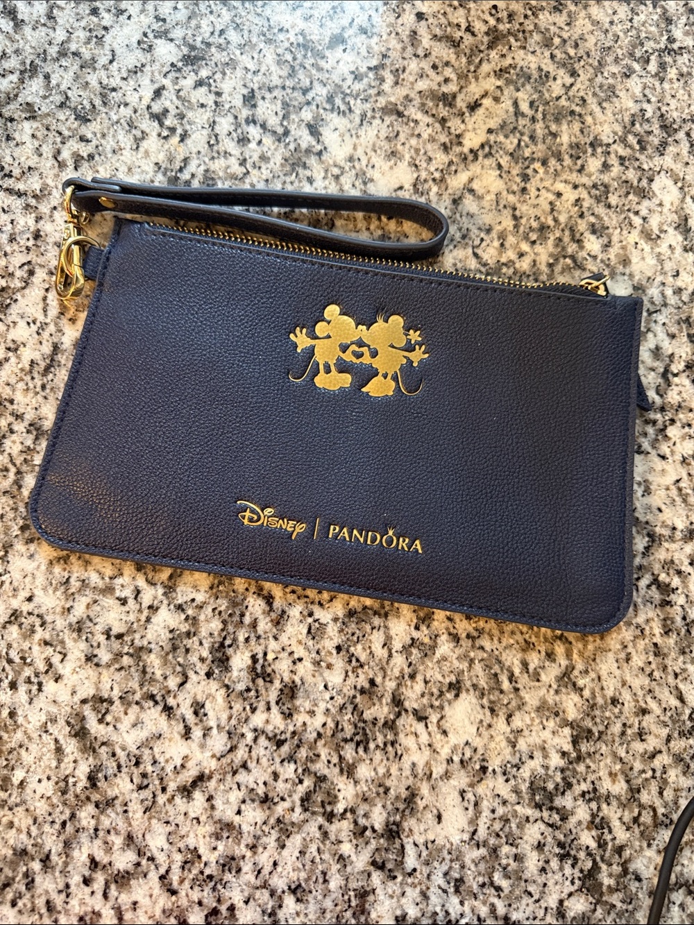 Pandora x Disney Navy Blue Gold-Accent Wristlet Clutch